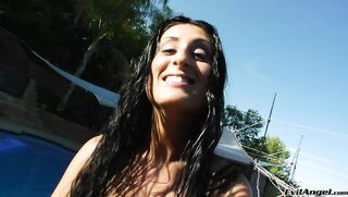 black haired slut with