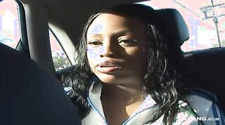 alluring ebony babe talking