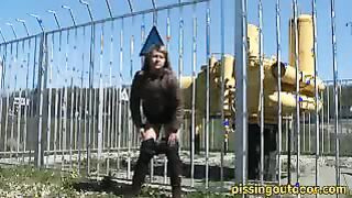 pissing behind lattice