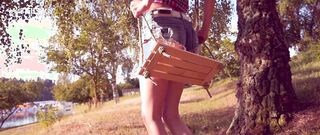 denim shorts teen walking