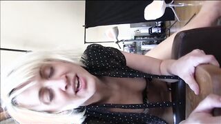 blonde eats wide-opened hairy