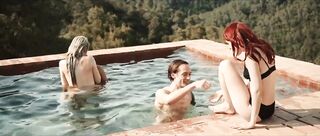 outdoor pool party with