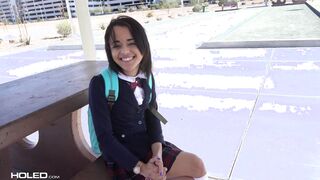 sweet schoolgirl took hard