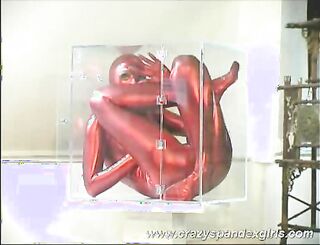 angie sexy red catsuit