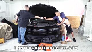 attention-seeking youngster shags dad's