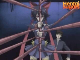 tied hentai chick gets