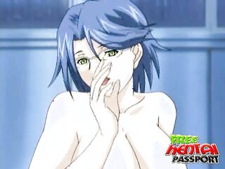 azul haired hentai perra