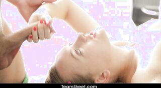 nasty fair-haired chick seduces