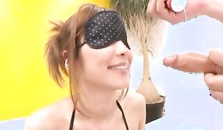 blindfolded japanese sweetie bikini