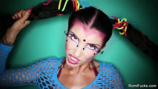 hot chick with colorful