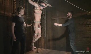 tied gay hunk gets